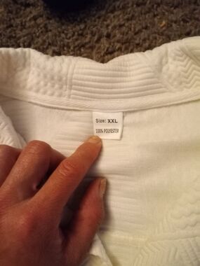 Source Unknown White Teddy Jacket XXL